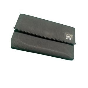 Vintage FENDI Black Nylon & Leather Tri-Fold Long Wallet - Silver Logo